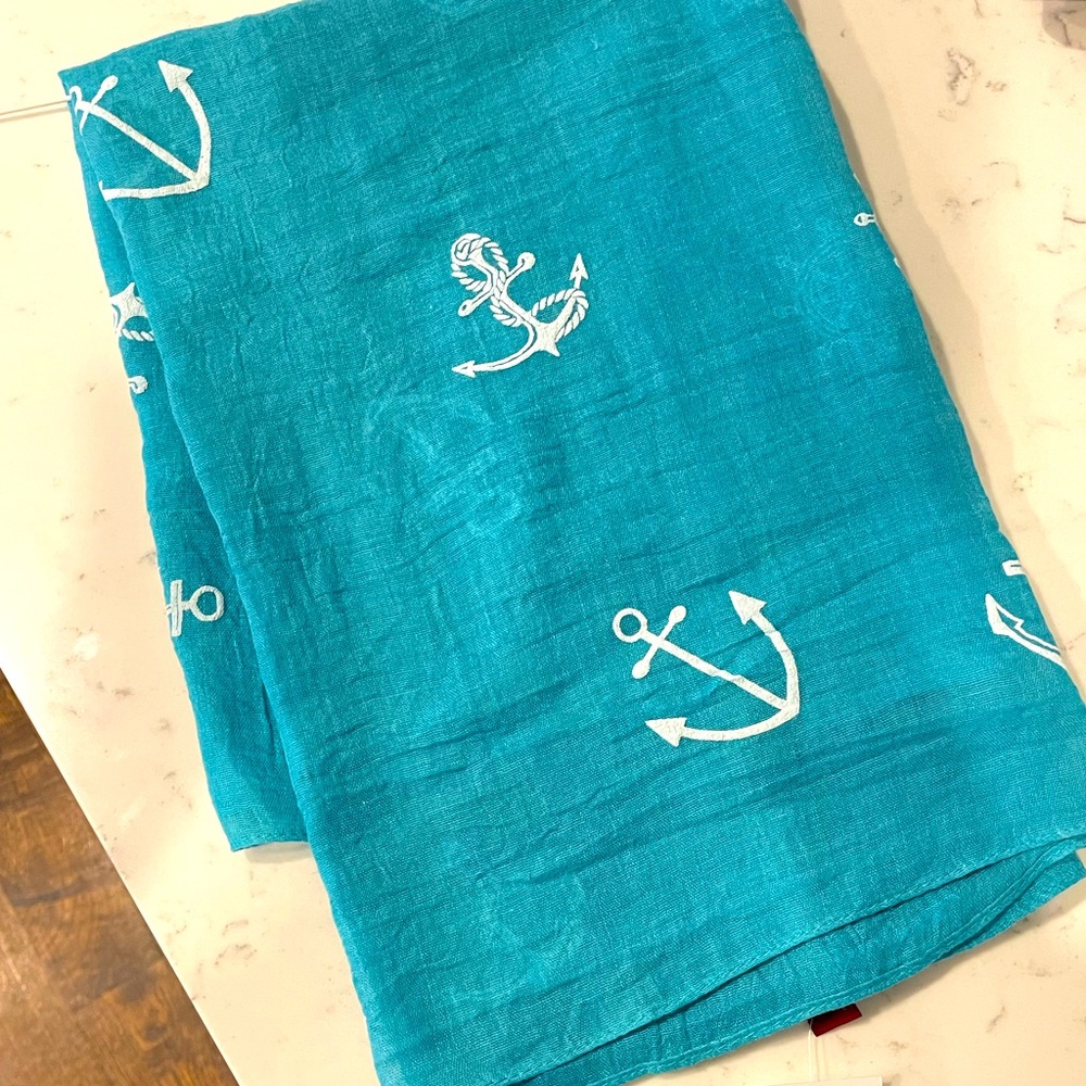 Turquoise Anchor ⚓️ / Ship Wheel Scarf / Shawl ⚓️